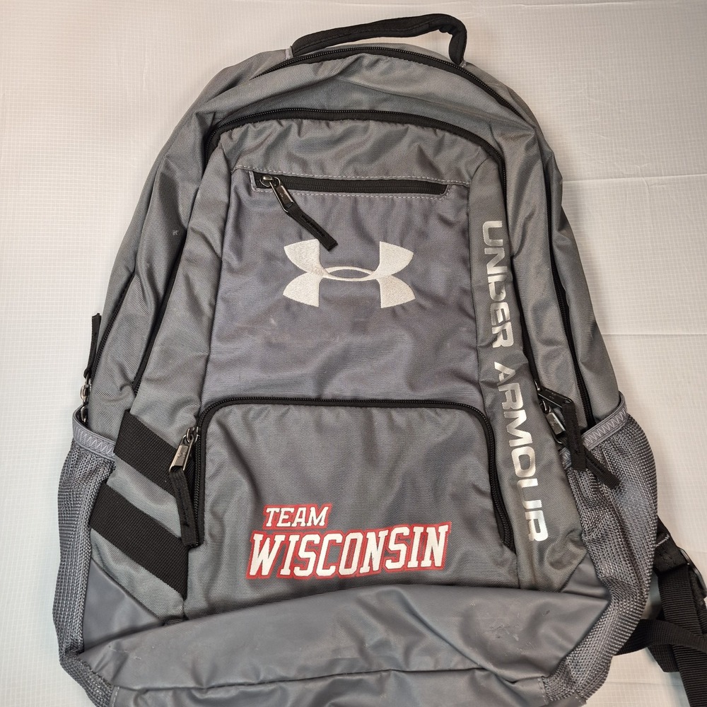 TEAM WISCONSIN Under Armour  UA STORM Logo Backpack NEW Gray